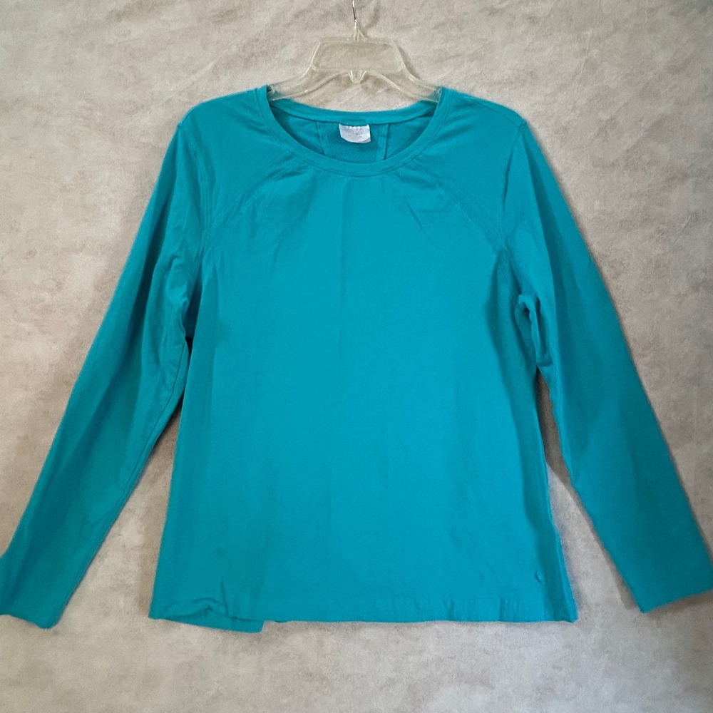 Danskin Now Womens XXL Teal Water Long Sleeve Activewear Top DL33T-043